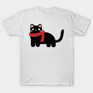 Christmas cat with a scarf T-Shirt